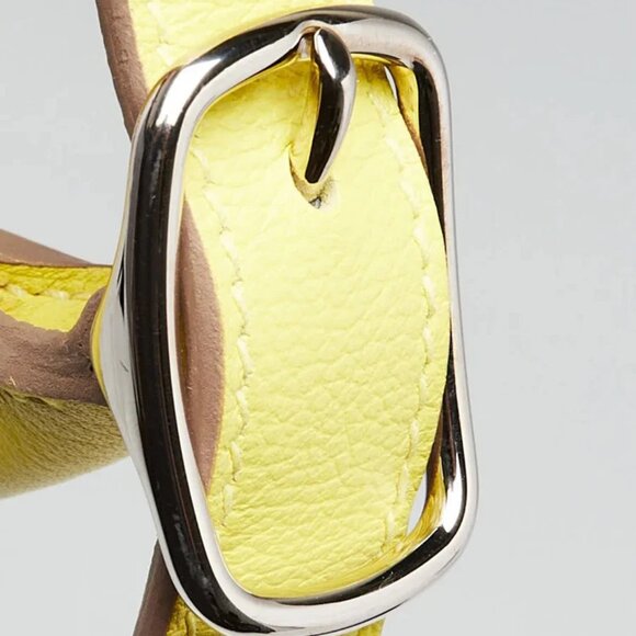 Hermes Lime Evercolor Leather Palladium Plated Trim Duo 24 Bag - Picture 12 of 12
